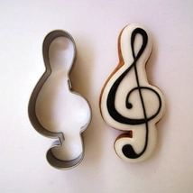 Violinkulcs sütikiszúró forma 6,5 cm zenekedvelőknek