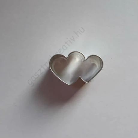 Kis dupla szív kiszúró, mézeskalács figura 3,5 cm