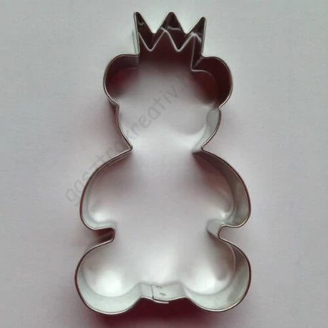 Koronás mackó mézeskalács kiszúró forma 8,5 cm