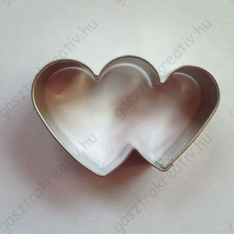 Közepes dupla szív kiszúró, mézeskalács figura 5,5 cm