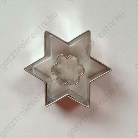Linzer kiszúró csillag virág középpel 4,5 cm - linzer felső