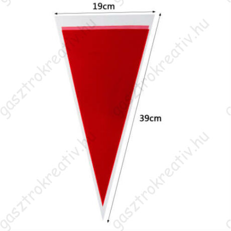 Piros háromszög tasak, cukorkás zacskó 12 db