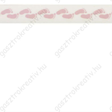 Rózsaszín babatalp mintás öntapadós papír dekortapasz, washi tape 15 mm x 10 m
