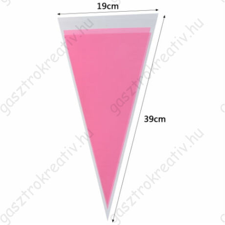 Rózsaszín háromszög tasak, cukorkás zacskó 12 db