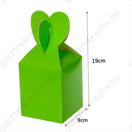 Zöld papír ajándék doboz fülecskés 6 db